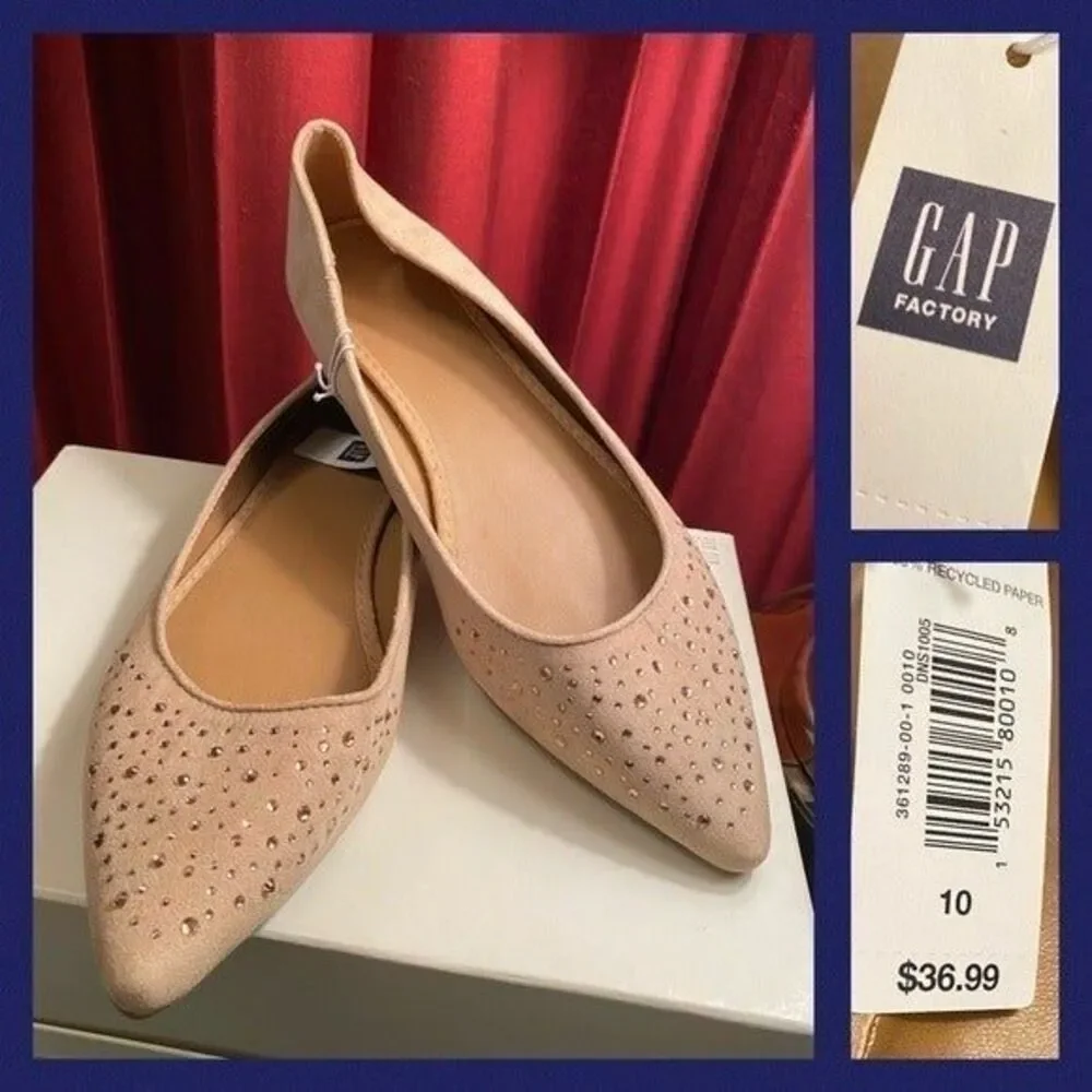 New GAP jewel flats size 10